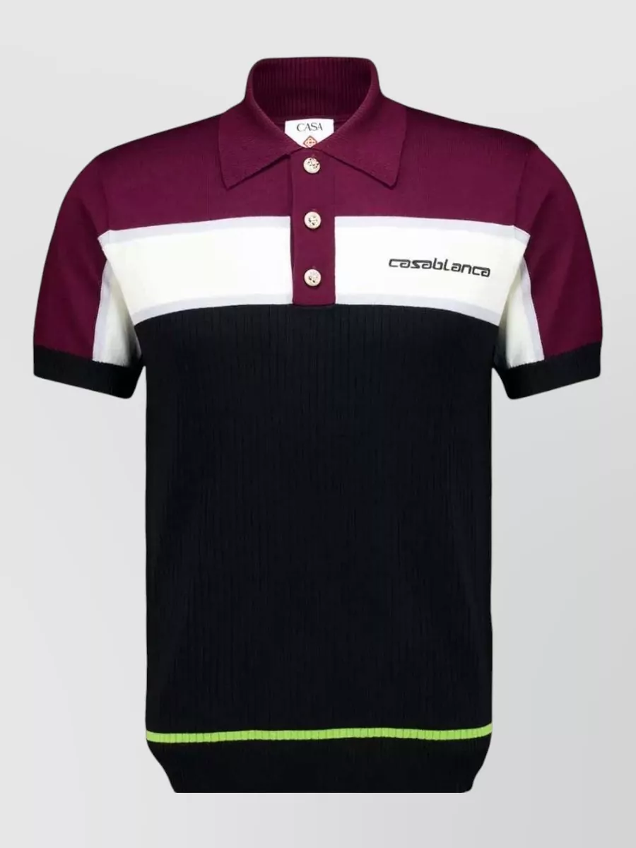 Casablanca stripe merino polo shirt