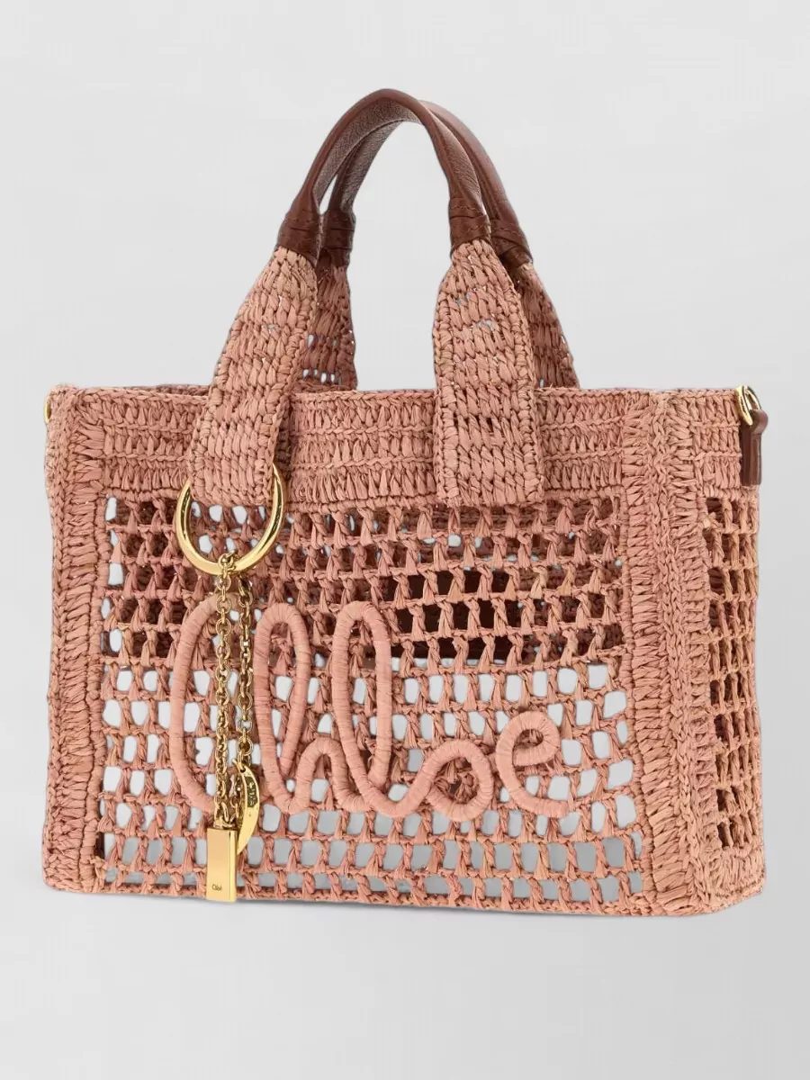 Chloé summer banana raffia tote bag