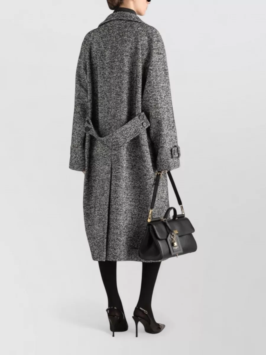 Dolce&Gabbana Silk Blend Long Double-Breasted Coat