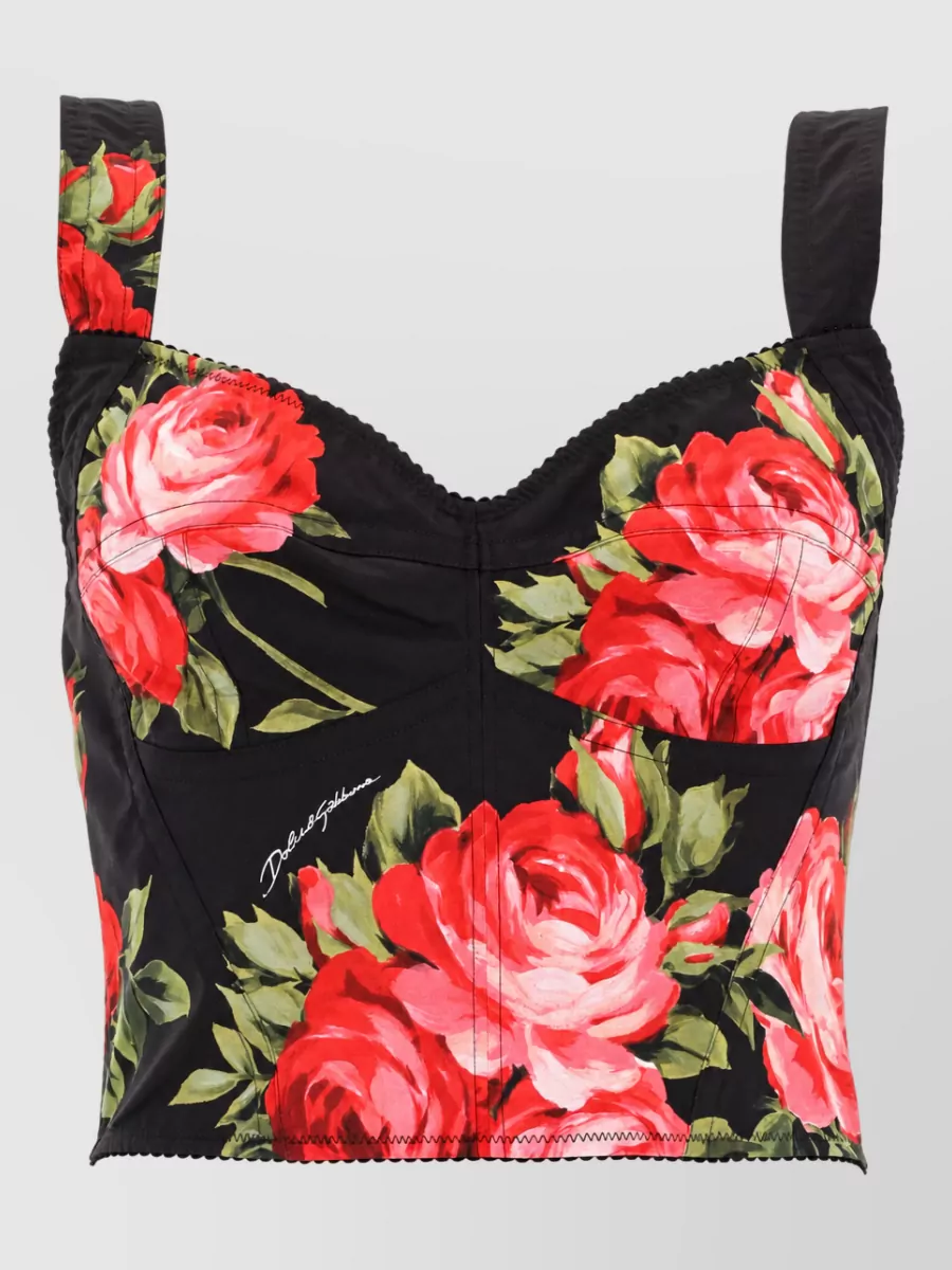 Dolce&Gabbana Floral-Print Bustier Mini Dress