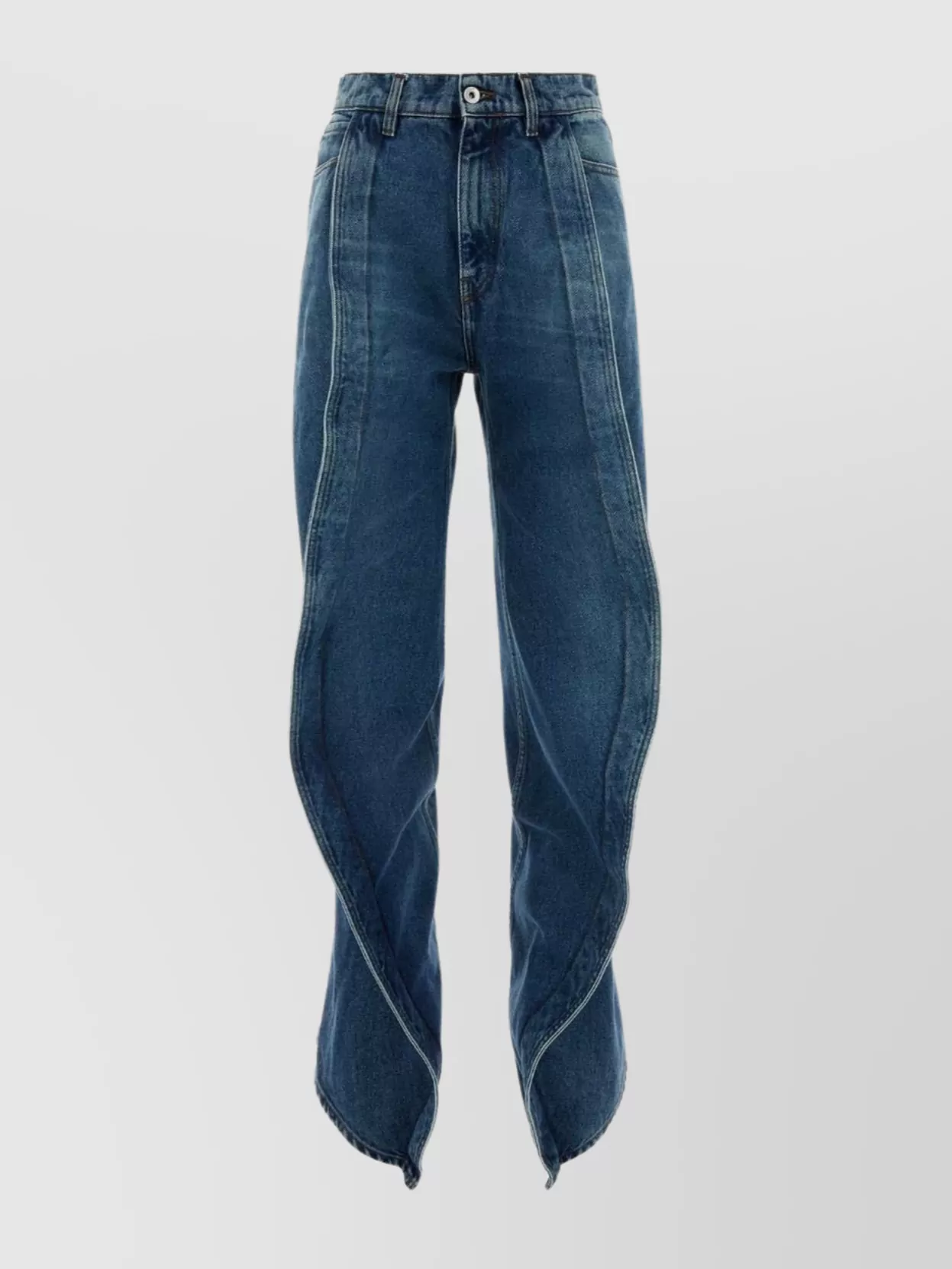 Shop Y/project Flared Denim Trousers Contrast Stitching