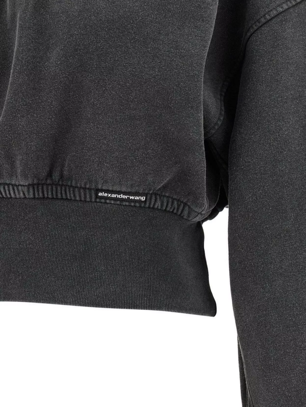 Alexander Wang High Collar Cropped Long Sleeve Top