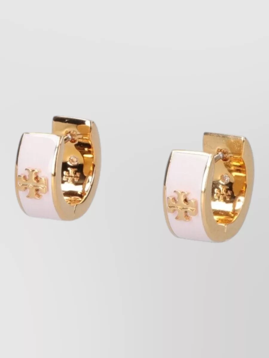 Tory Burch Enamel Hoop Earrings