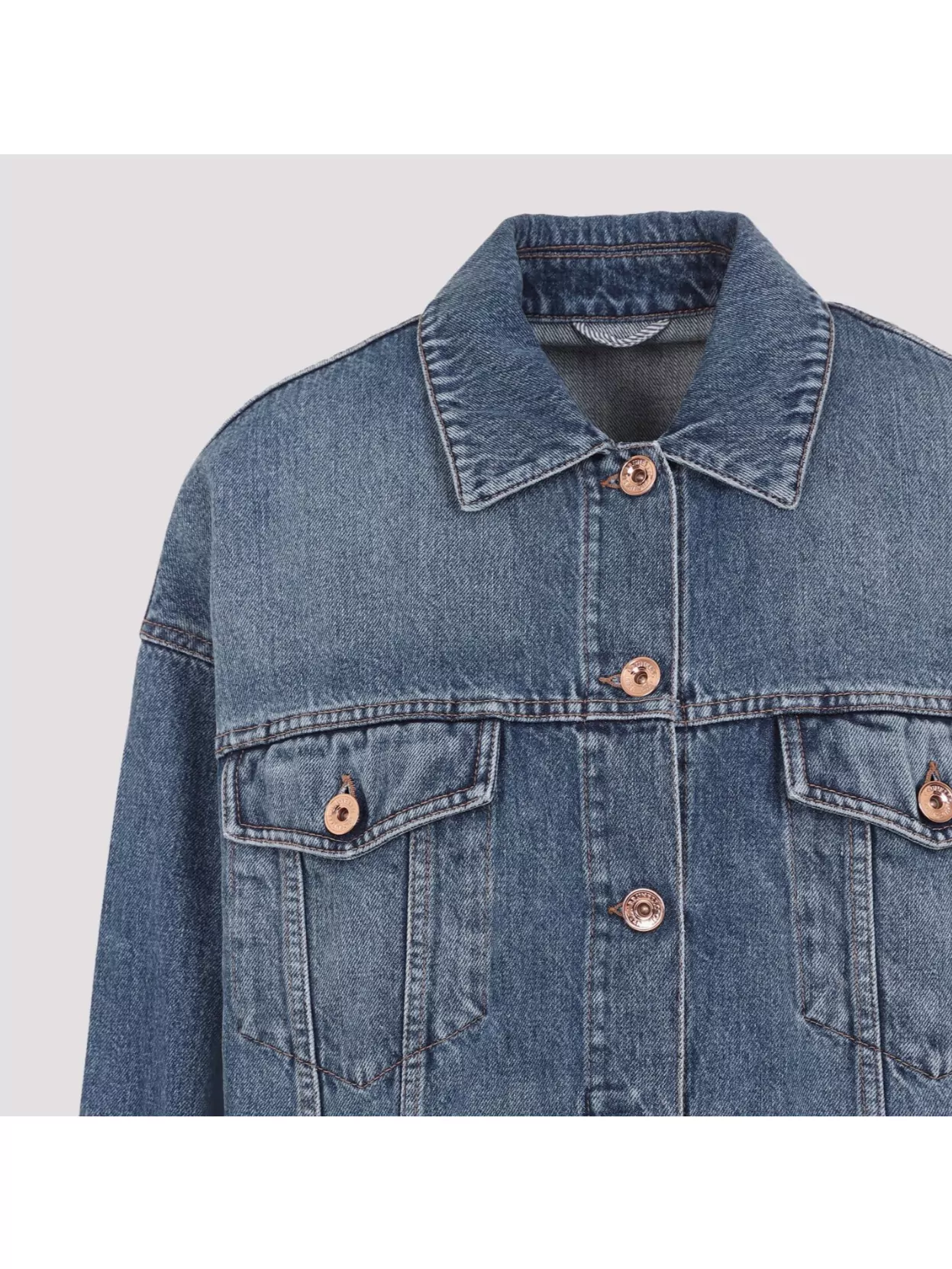 Shop Brunello Cucinelli Denim Jacket Buttoned Pockets
