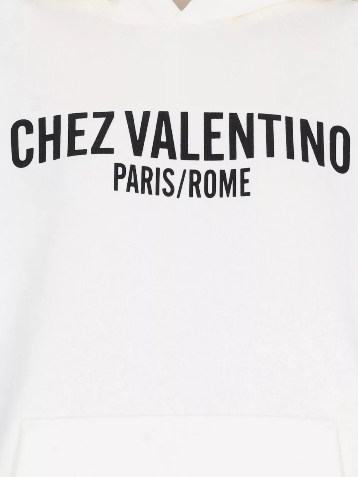 Shop Valentino Hooded Knitwear With Pocket And Cuffs In White
