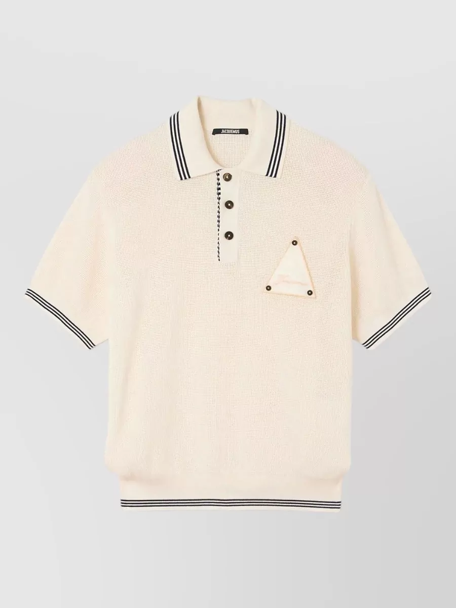 Jacquemus silk honeycomb-knit polo jumper