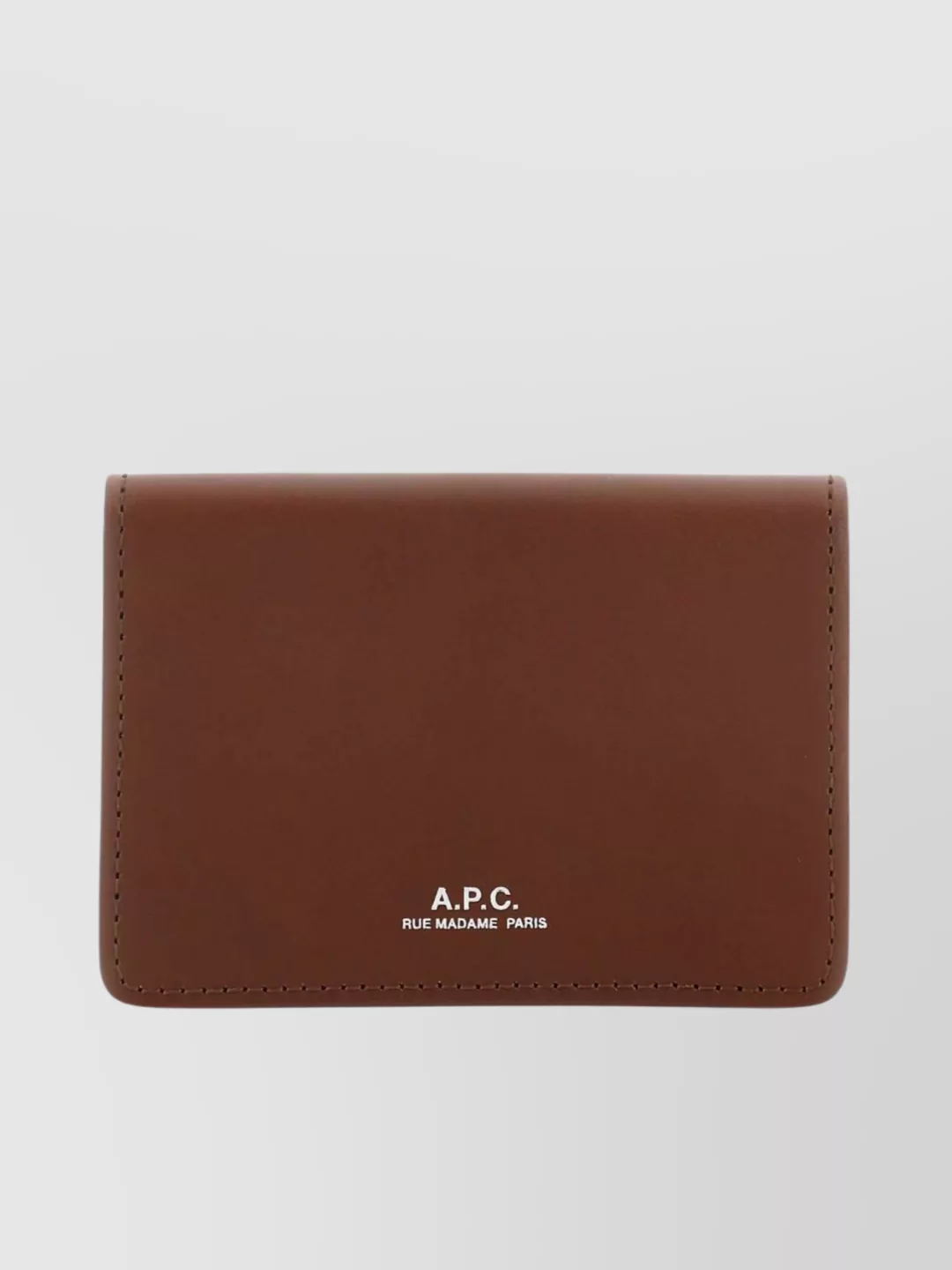 Apc Leather Rectangular Card Holder In Brown