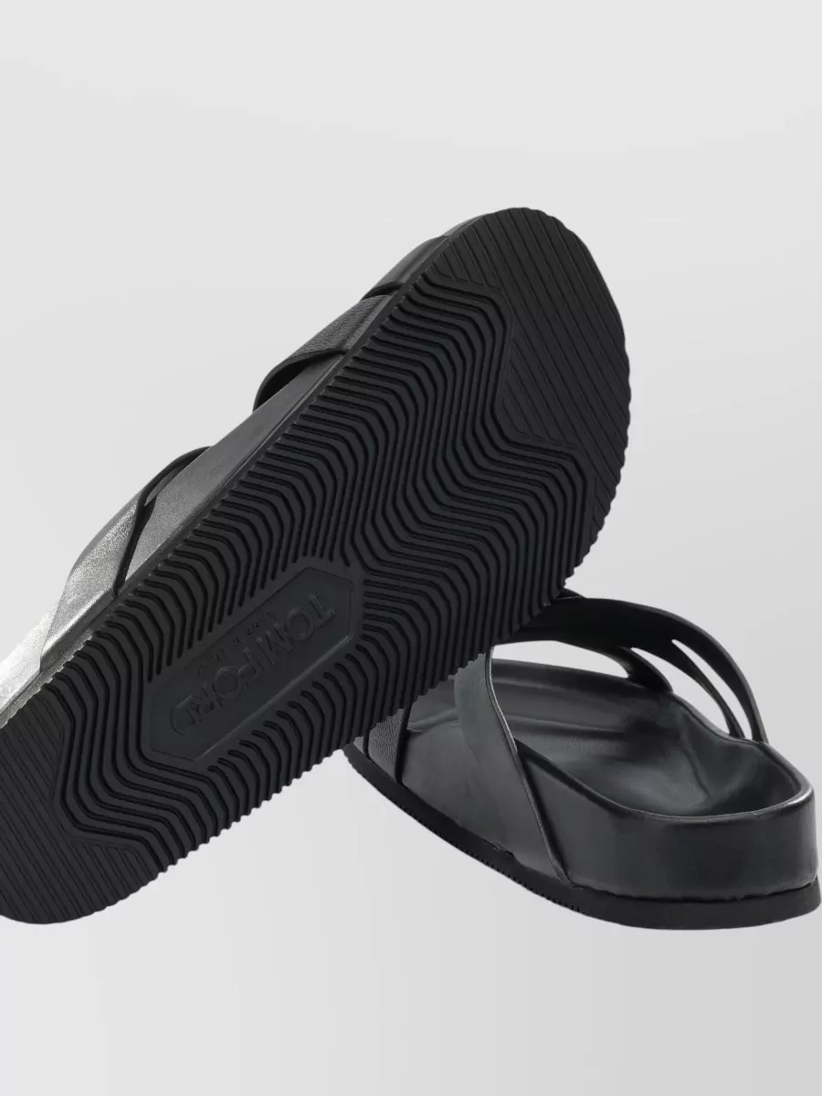 Tom Ford Sandals Open Toe Cross Strap Textured Sole