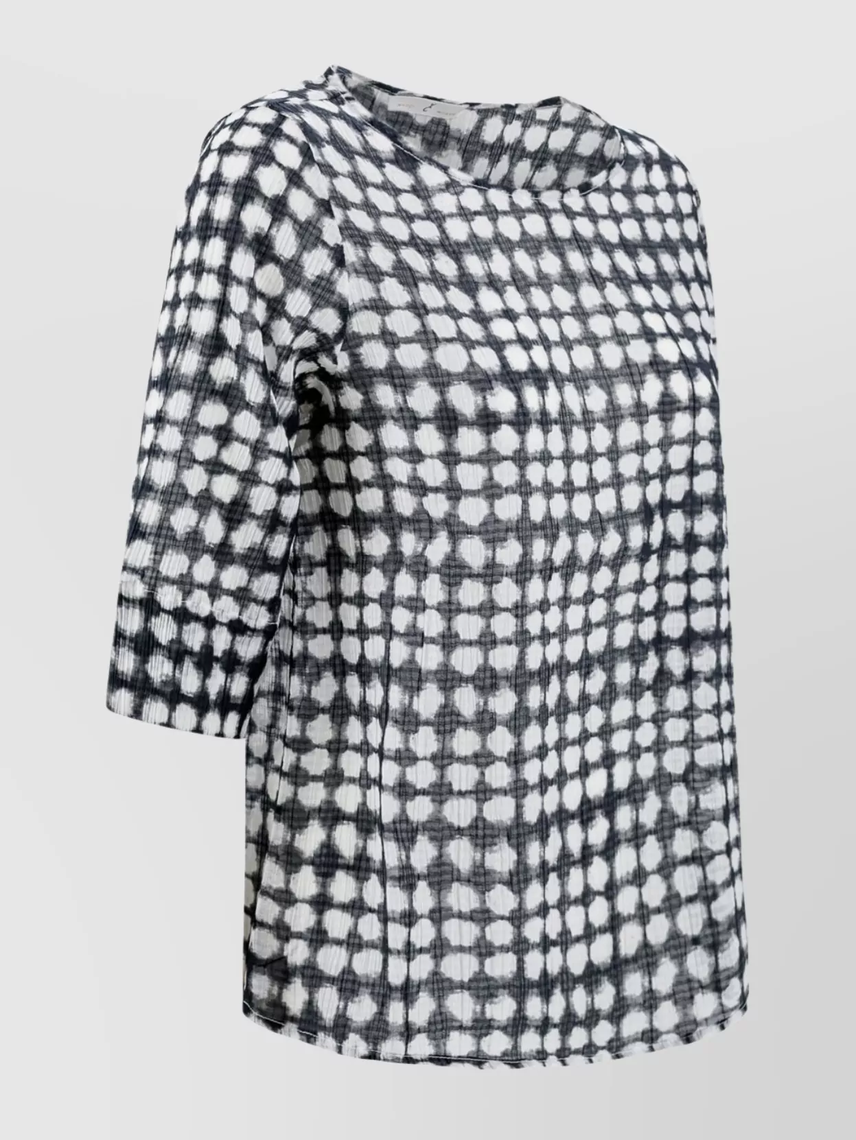 Shop Whyci Checkered Crew-neck Silk/cotton Blend T-shirt