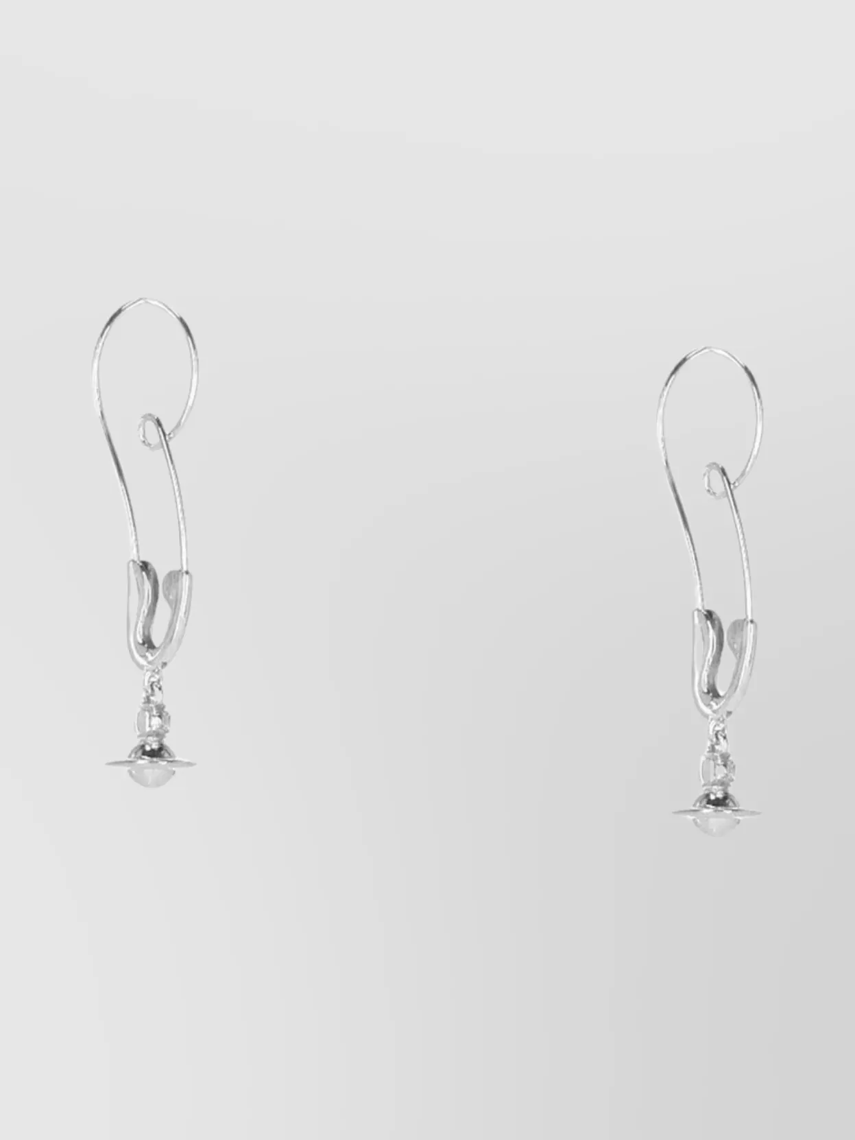 Vivienne Westwood Brass Drop Hoop Earrings With Orb Pendant
