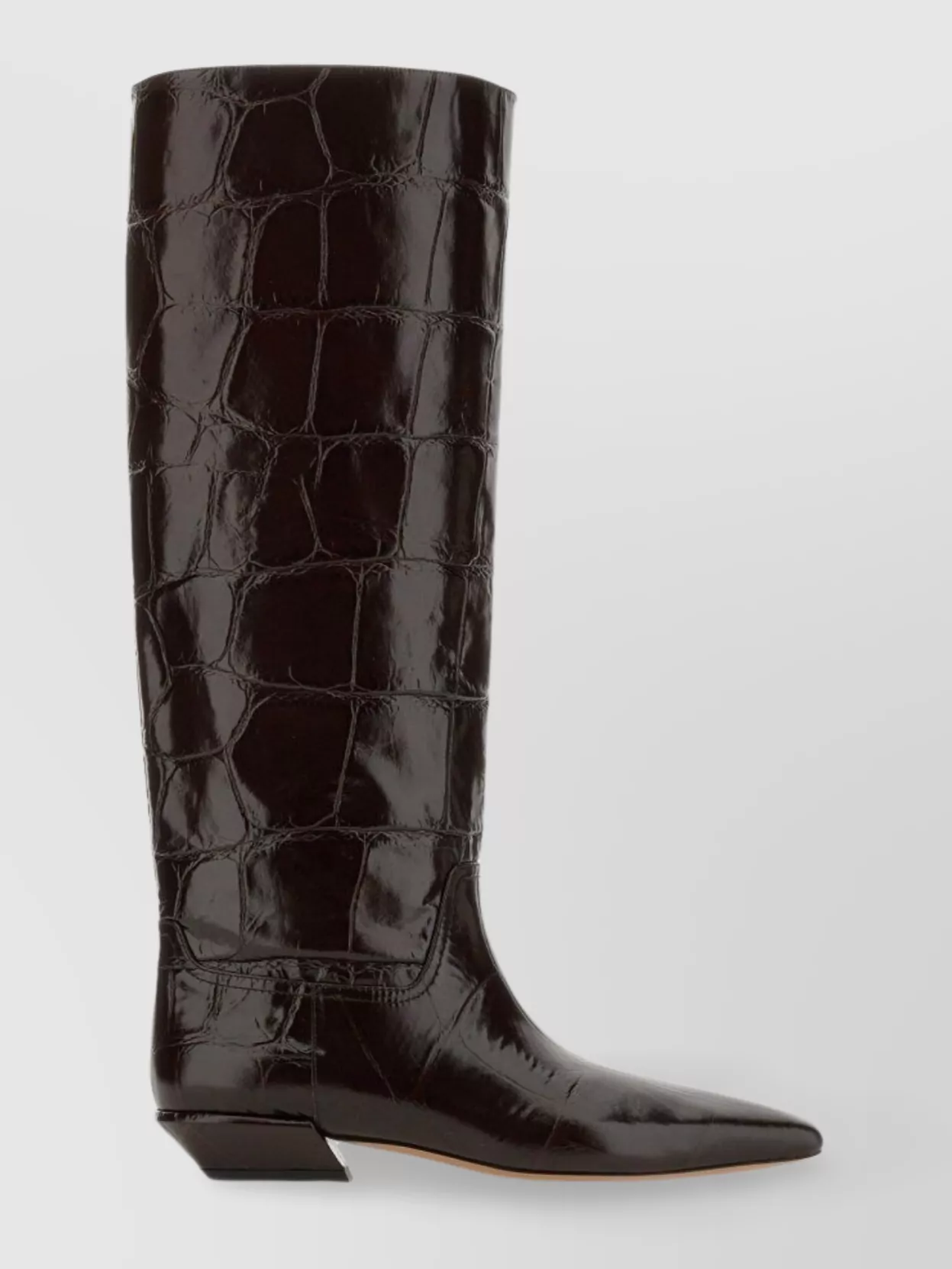 Paris Texas Square Toe Ankle Boots In Brown