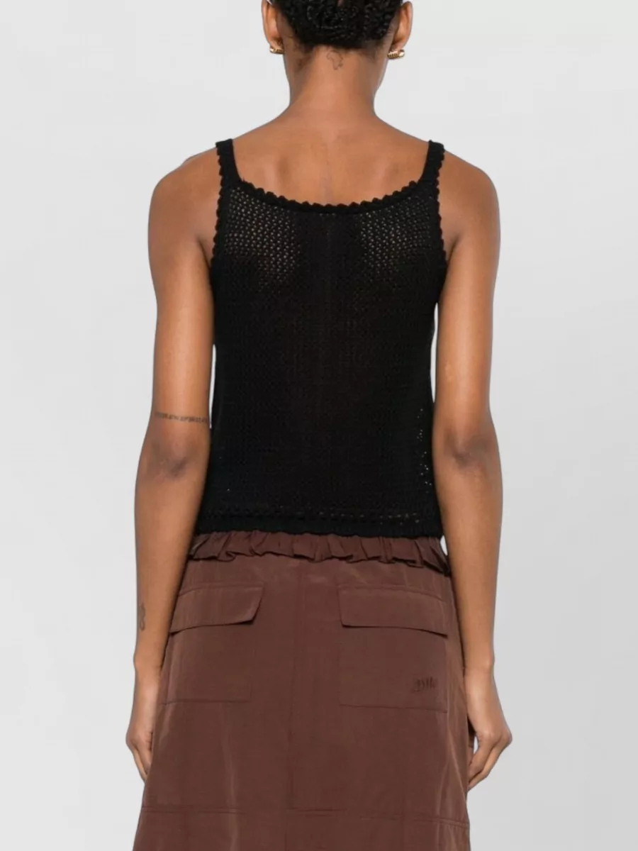 Dunst Crochet-Knit Sleeveless Scoop Neck Knitted Top