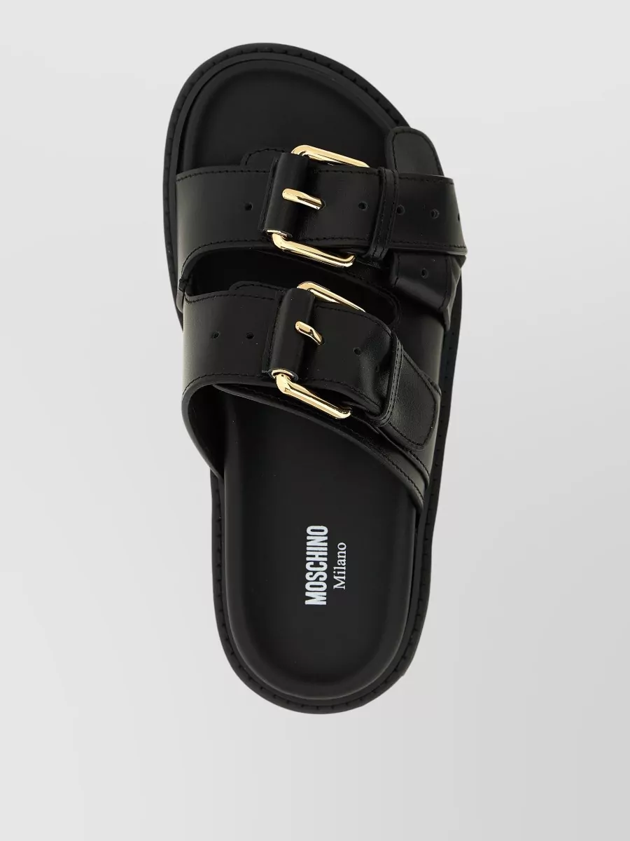 Moschino Sandals Double Band Adjustable Straps Open Toe