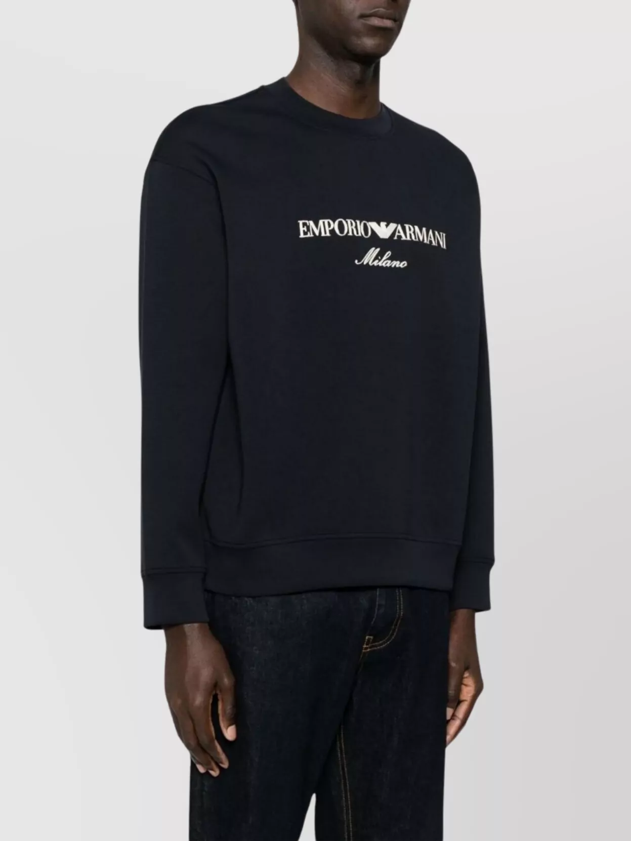 Emporio Armani Logo Crew Neck Drop Shoulder Sweatshirt