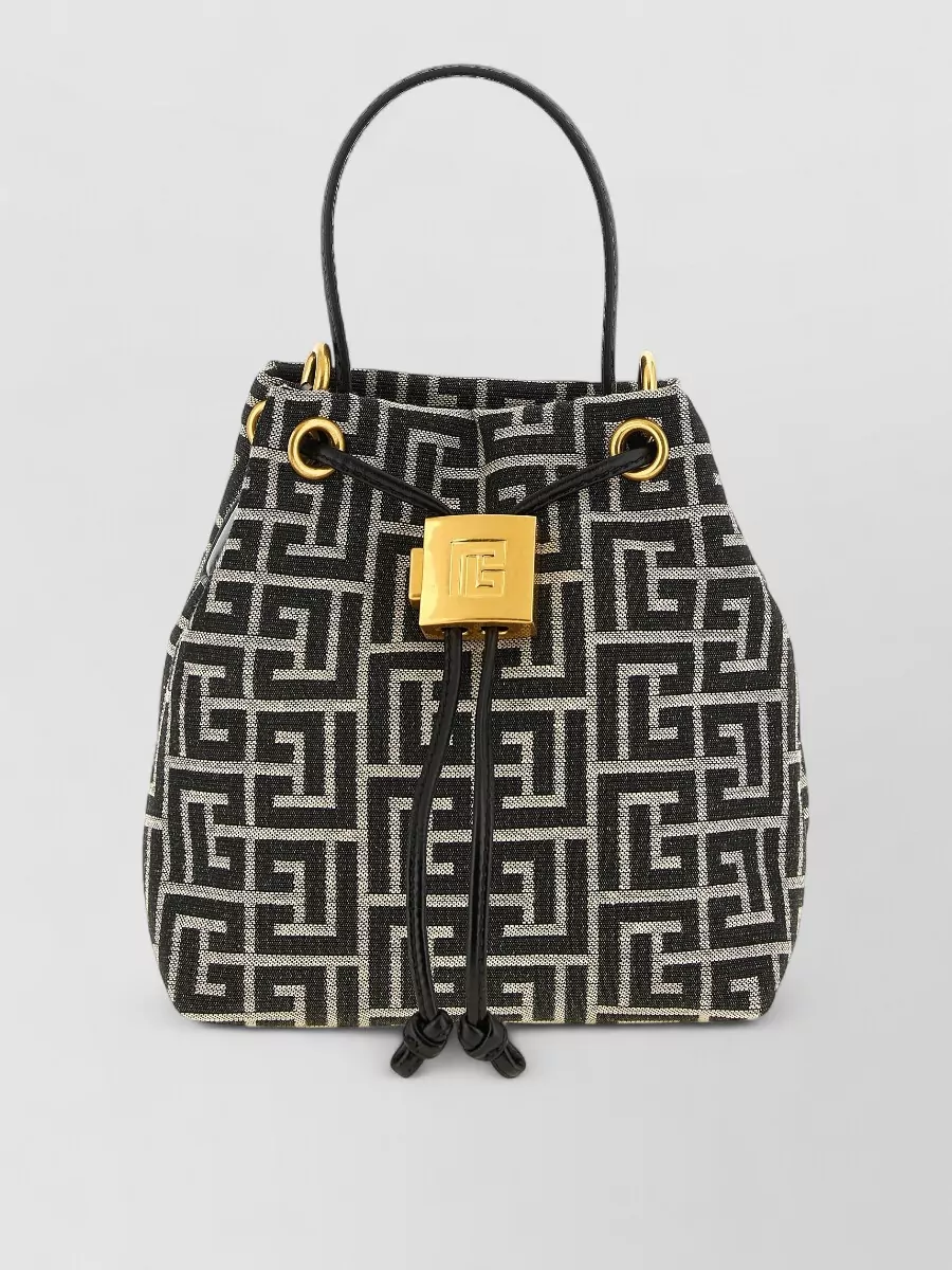 Balmain Pulse Mini Jacquard Bucket Bag
