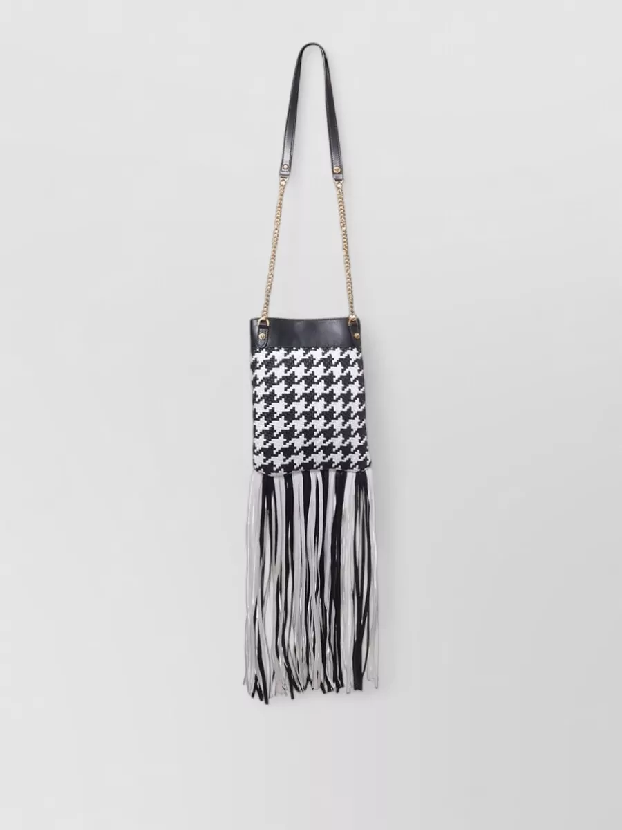 Versace la medusa leather fringe shoulder bag
