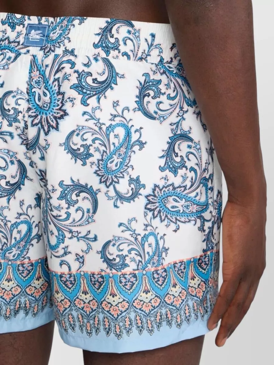 Etro Paisley Print Shorts Elastic Waistband