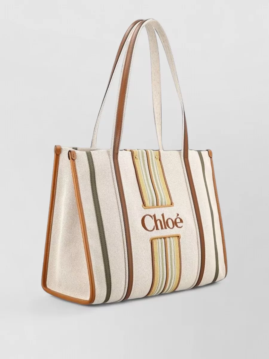 Chloé Woody Small Canvas Beach Bag