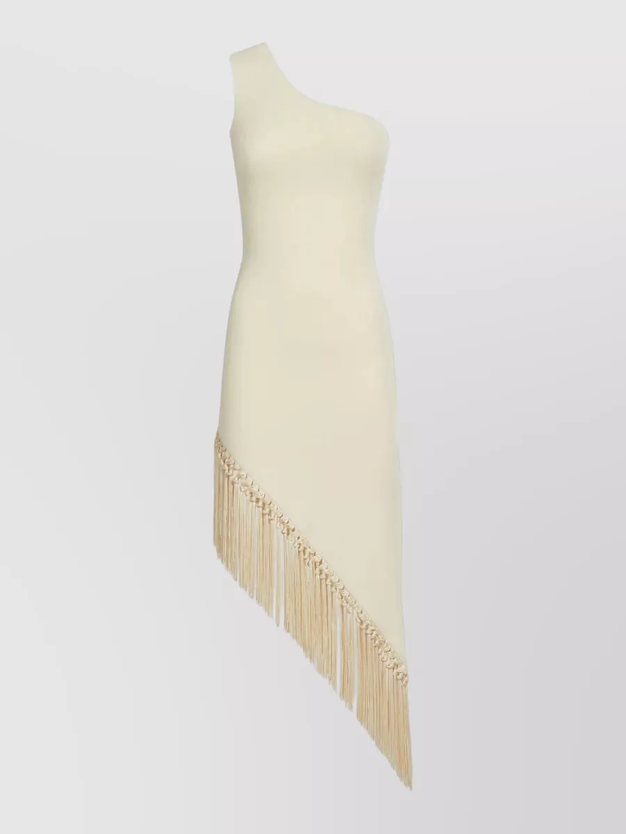 Taller Marmo fringe asymmetric one-shoulder midi dress