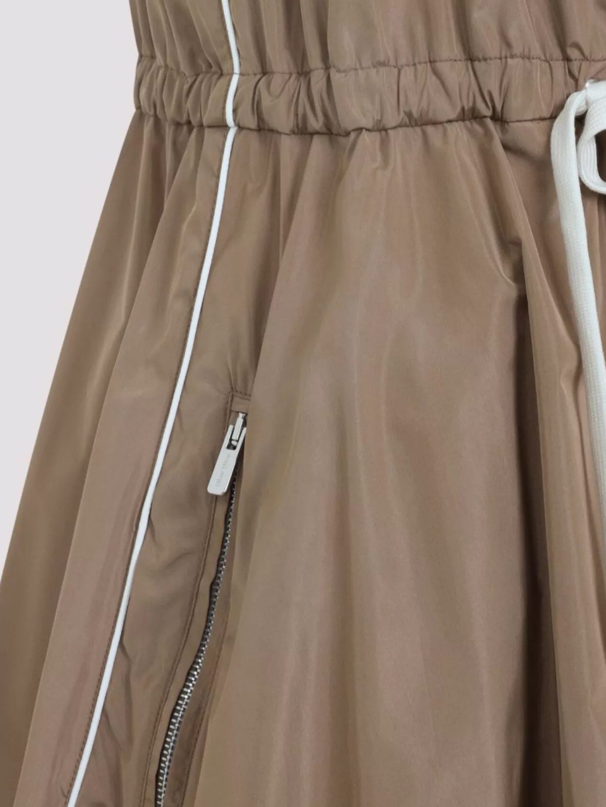 Shop Miu Miu Mini Silk Dress Waist Drawstring