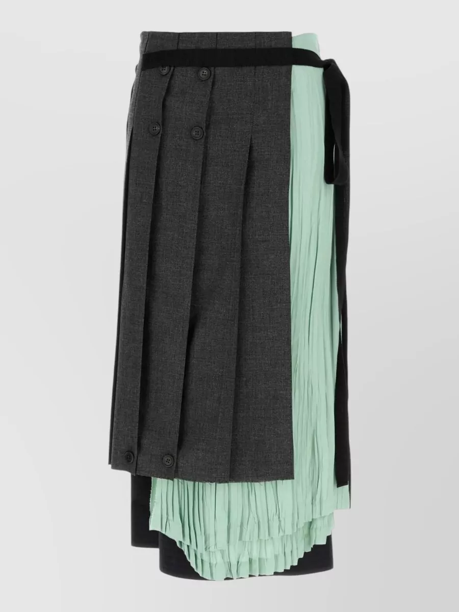 Prada Asymmetric wool skirt
