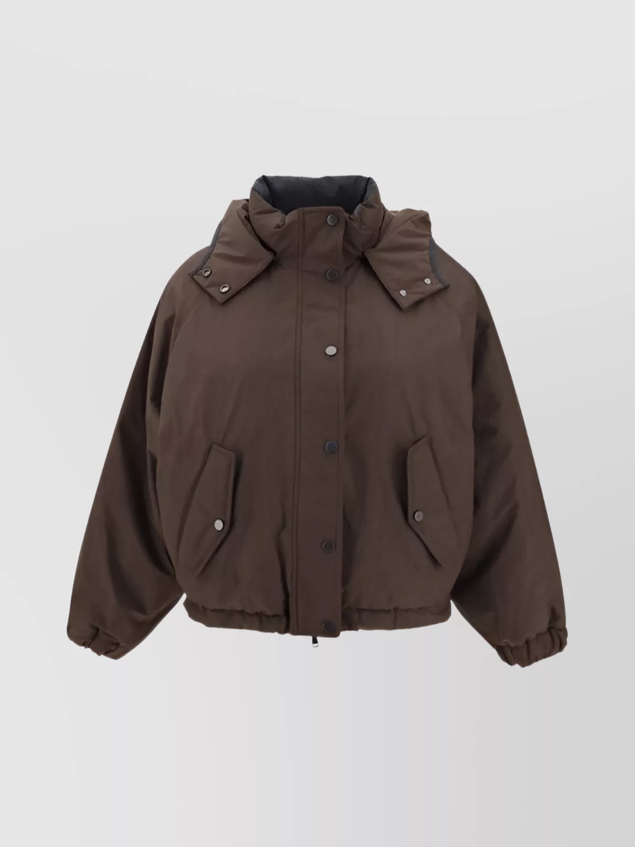 Brunello Cucinelli Cropped Down Jacket Casual Jackets And Parka Brown In Brown