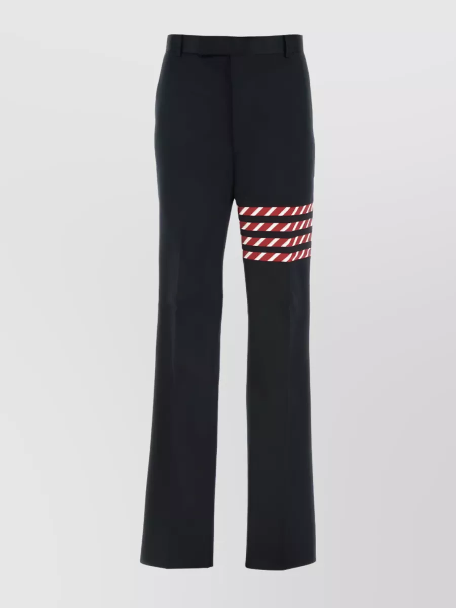 Shop Thom Browne Seamed 4-bar Unconstructed Trousers In Blue