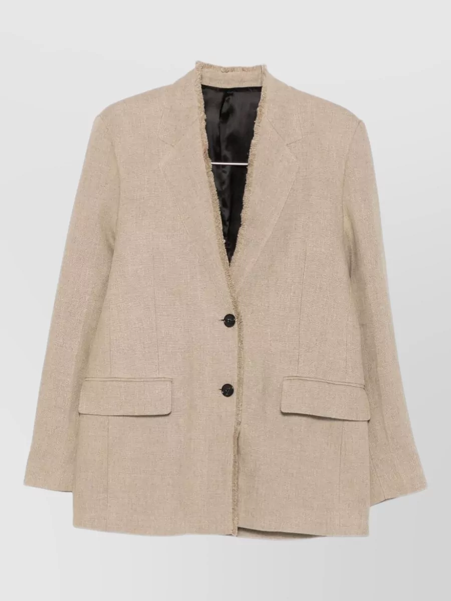 Totême Linen Textured Single-Breasted Suit Jacket