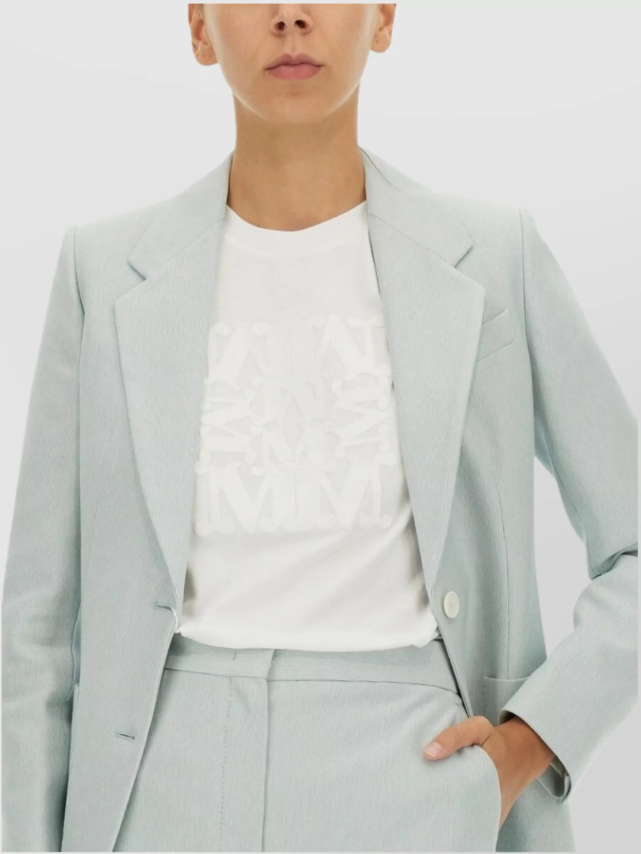 Max Mara Logo Patch Crew Neck Short Sleeve Top In Green