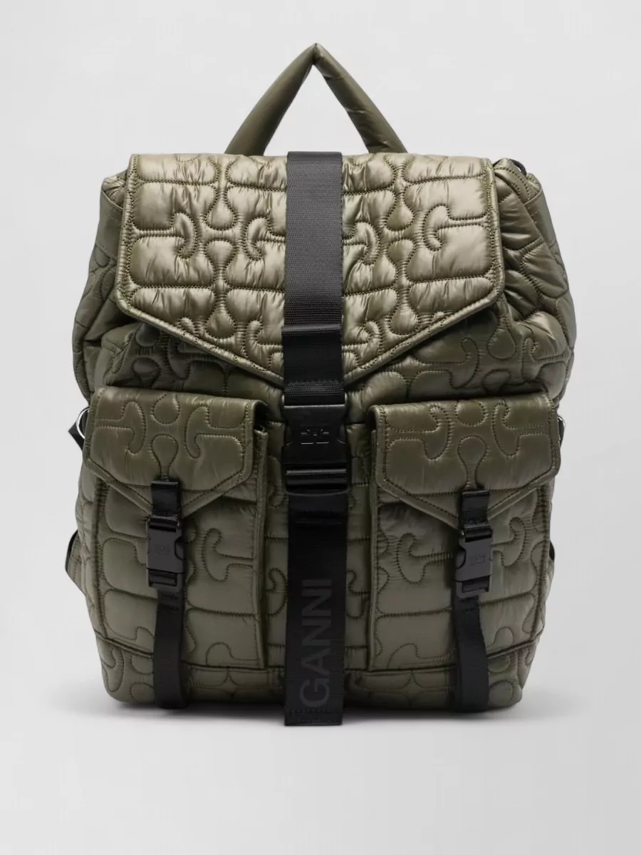 Ganni recycled polyamide quilted backpack