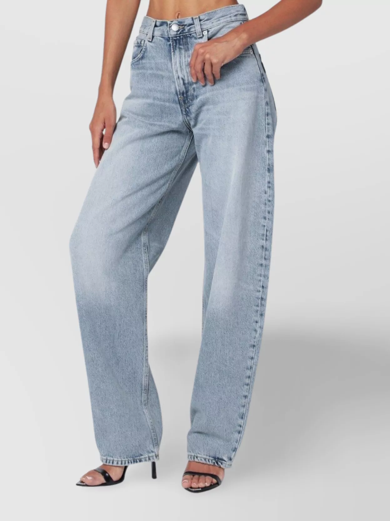 Haikure Bibi Faded Wash Denim Trousers In Multi