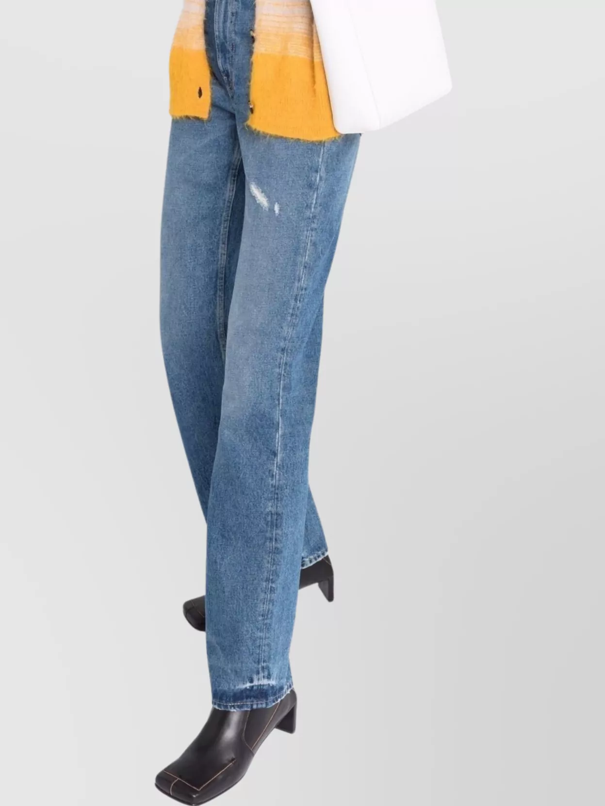 Acne Studios Distressed Bootcut Jeans With Five Pockets