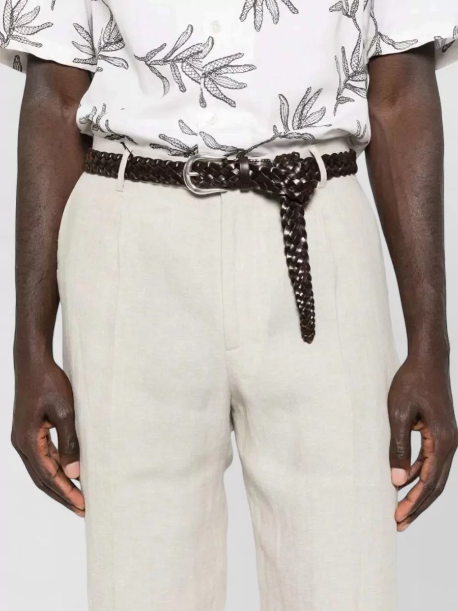 Etro Linen Pleated Straight-Leg Trousers