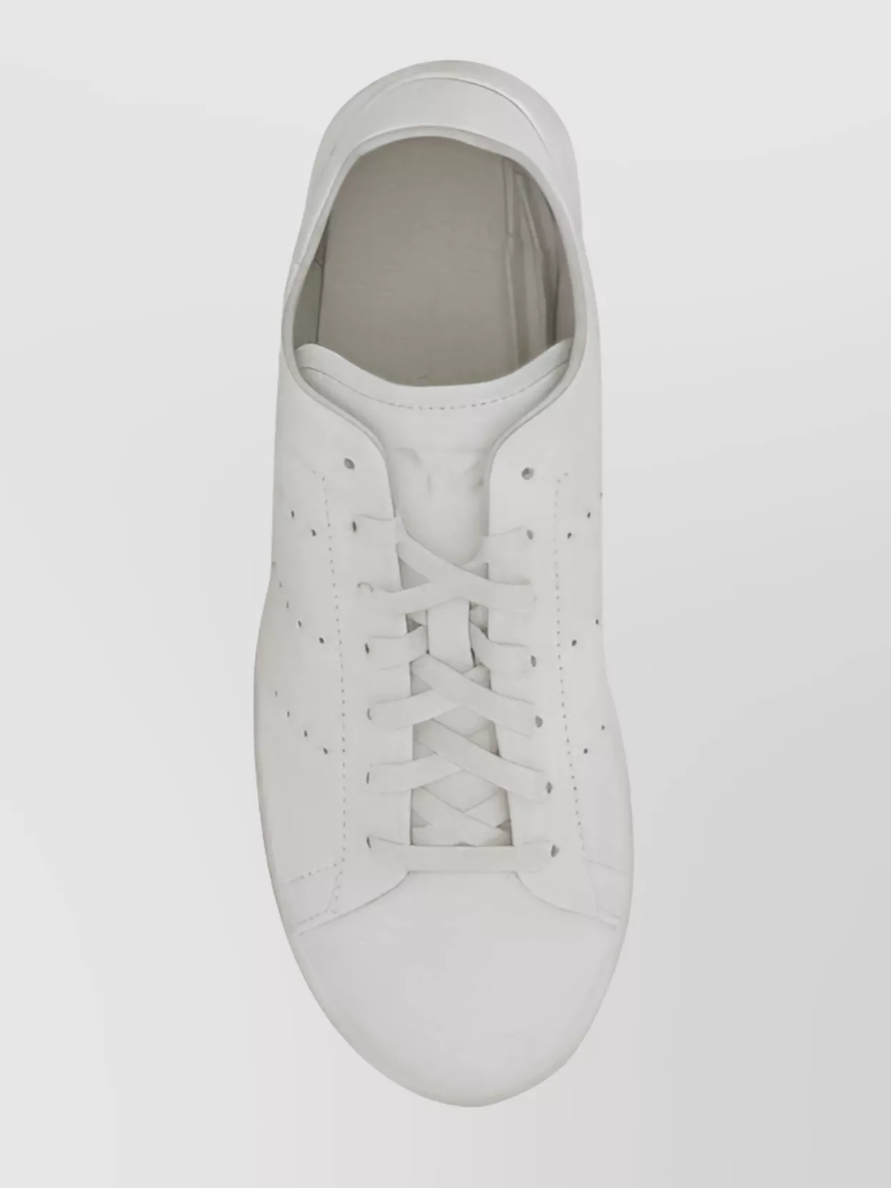 Y-3 White Leather Sneakers With Rounded Toe And Lace-up Closure