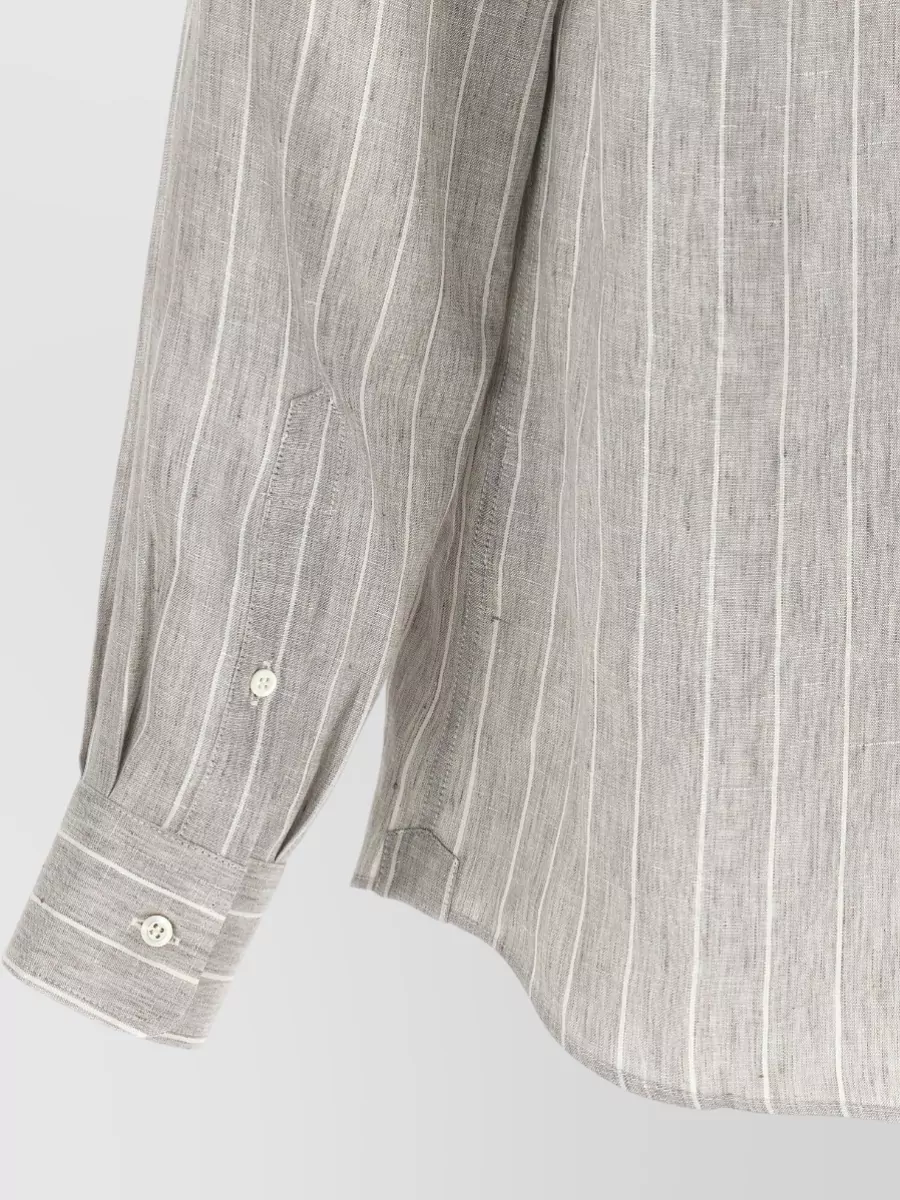 Brunello Cucinelli Pinstripe Long-Sleeve Shirt
