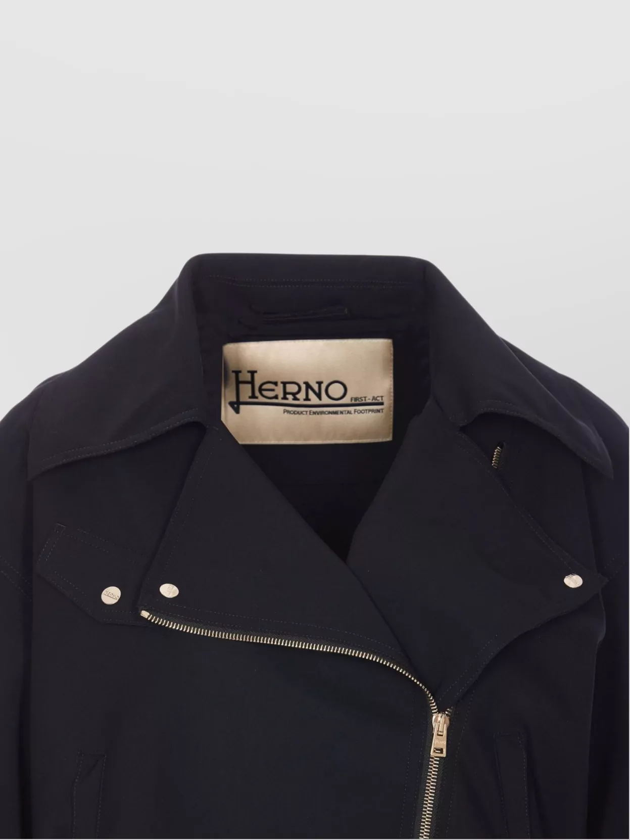 Shop Herno Jacket With Notched Lapels And Metal Hardware