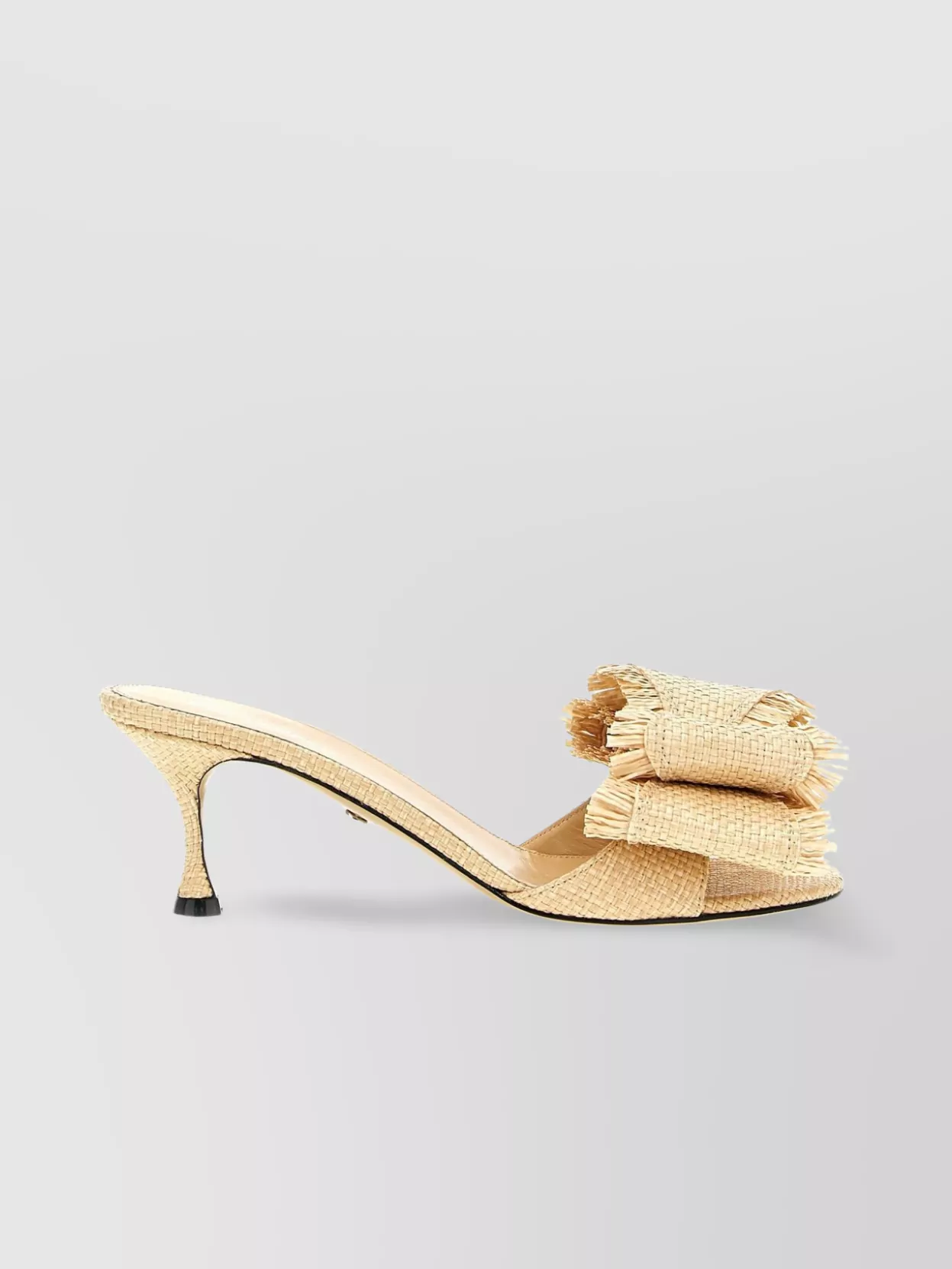 Mach & Mach 'gifted Bow' Fringed Sandals In Gold