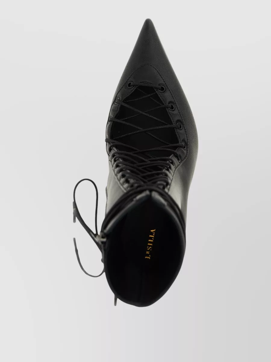 Le Silla Leather Colette Lace-Up Ankle Boots