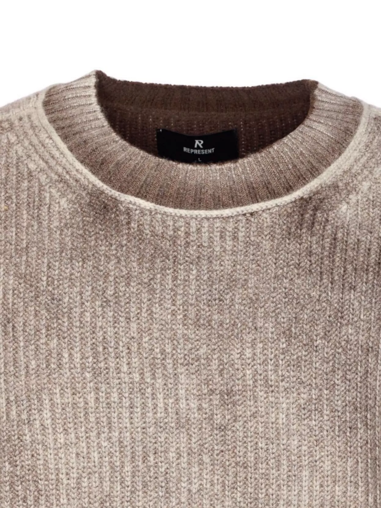 Represent Long Sleeve Crewneck Knitwear With Ribbed Texture