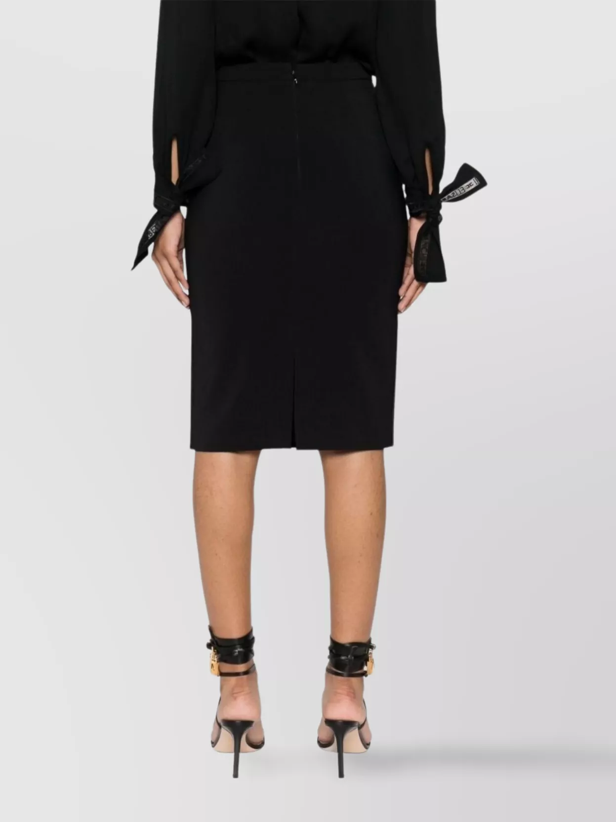 Elisabetta Franchi High Waist Knee-Length Skirt With Rear Slit