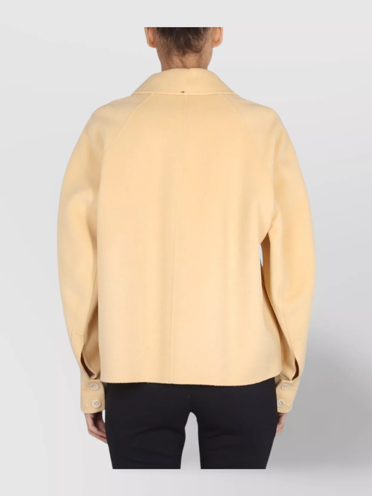 Max Mara Tailored Short Coat Notched Lapels In Yellow