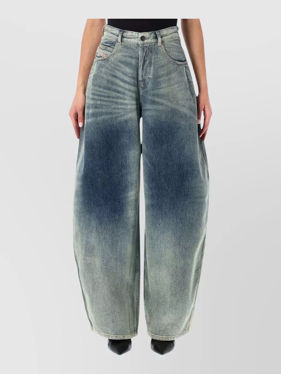 Diesel Denim high-rise wide-leg jeans