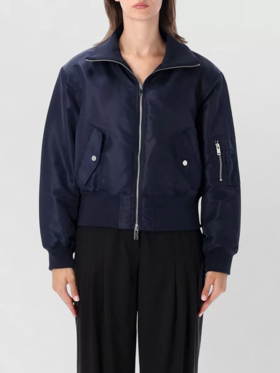 The Frankie Shop cropped quilted bomber jacket