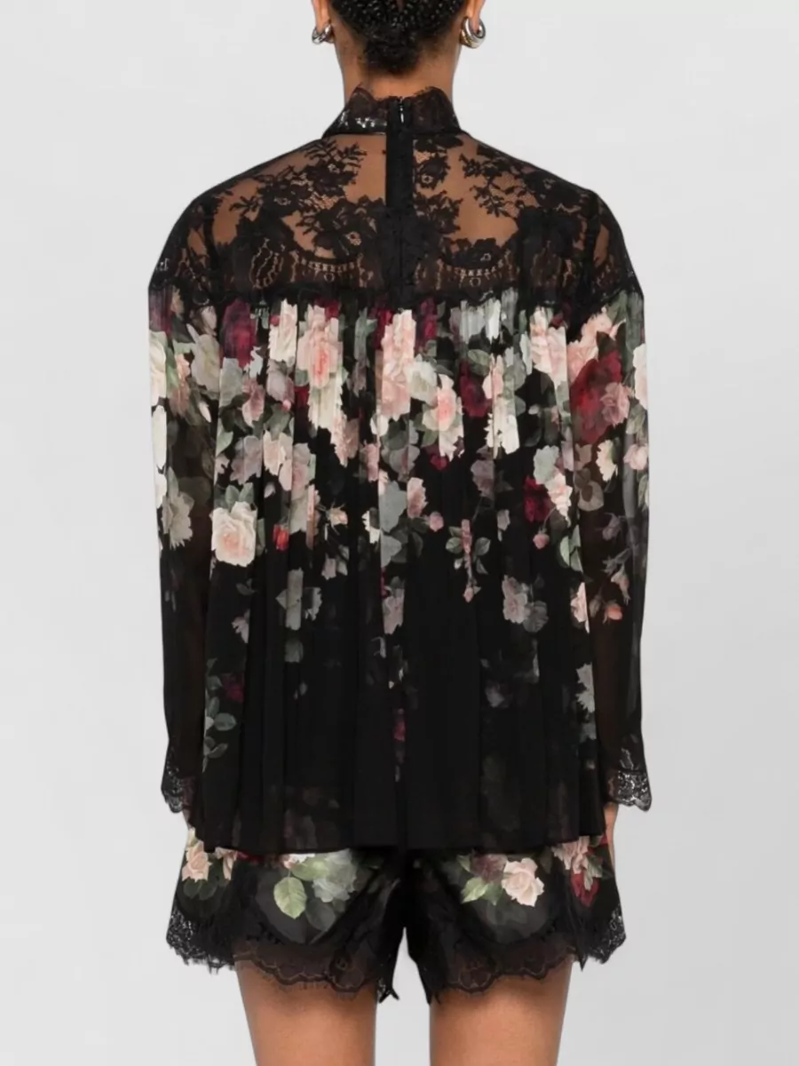 Zimmermann Floral Lace Long-Sleeve Blouse