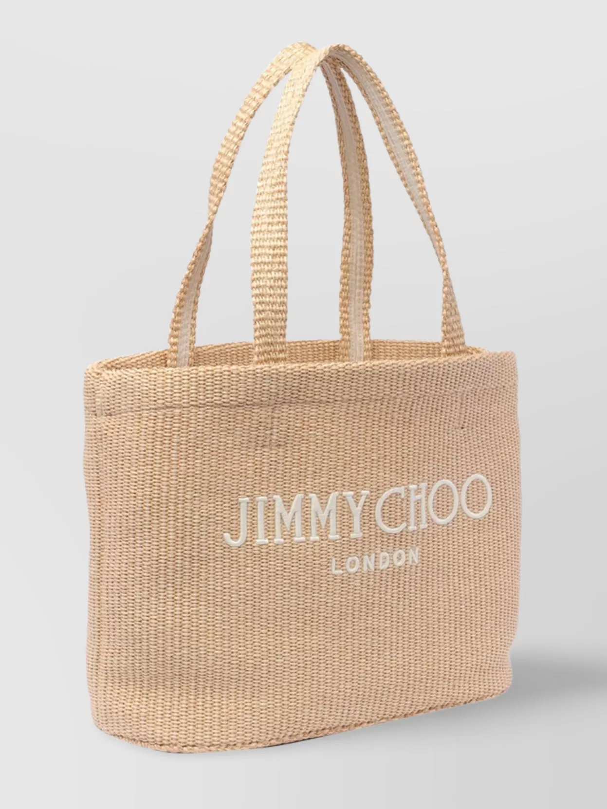 Jimmy Choo Beach Tote With Woven Texture And Removable Strap