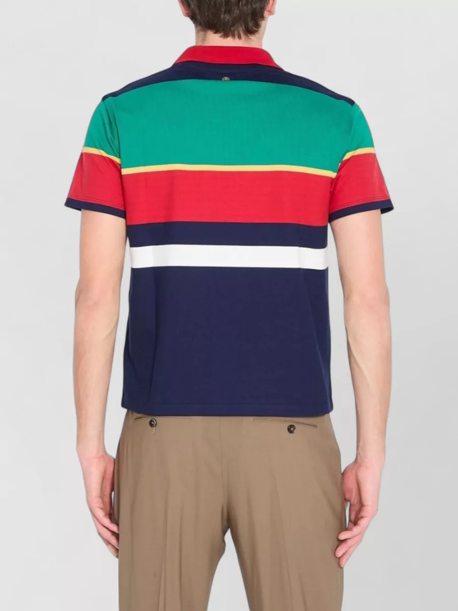 Versace Striped Sleeveless Polo Shirt