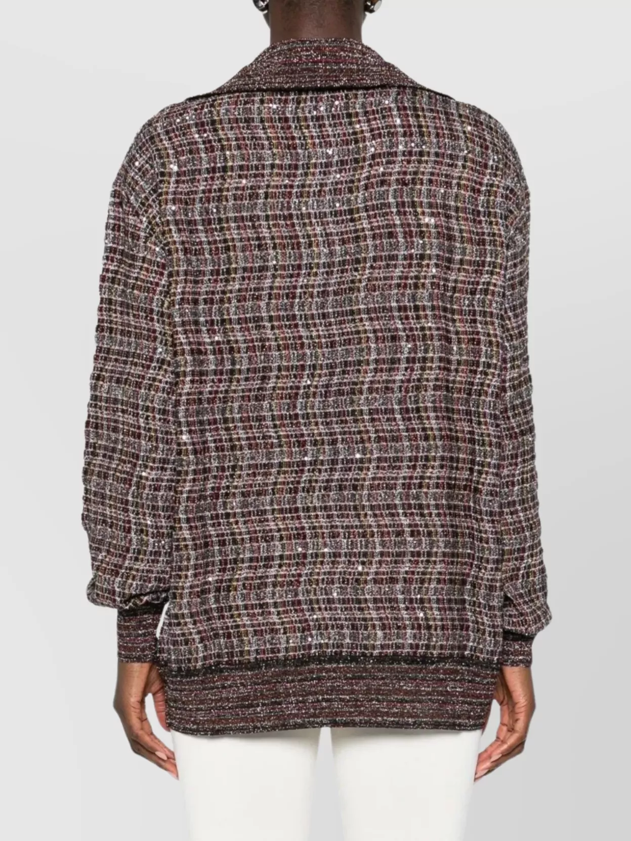 Missoni Long Sleeve Polo Sweater With Embossed Design