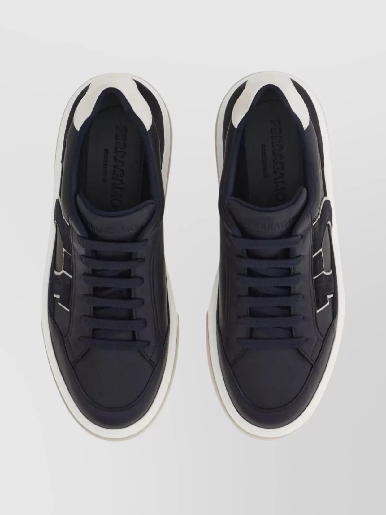 Ferragamo Leather Sneakers Suede Accents