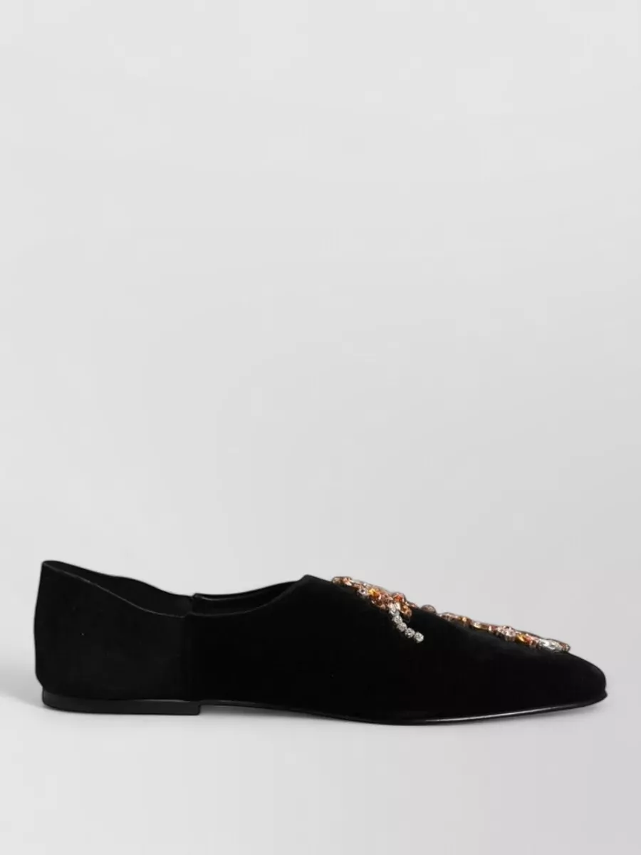 Dolce&Gabbana Velvet Embellished Loafers