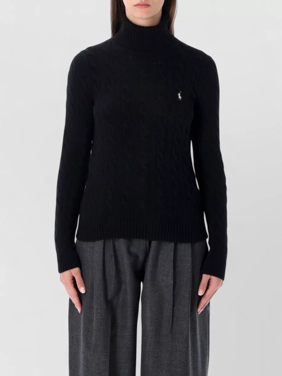 Polo Ralph Lauren wool cashmere cable knit turtleneck sweater